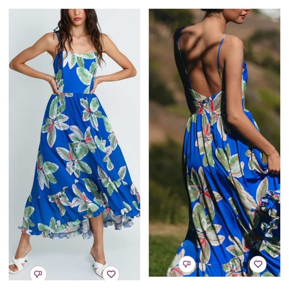 Blue Floral Maxi Dress